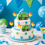 Giantree 20 Pcs Fire Truck Cake Topper, Fire Truck Birthday Party Supplies Fireman Cupcake Toppers, Fires Theme Birthday Party Cake Decoration Supplies