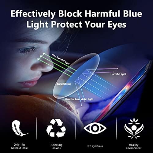 3 Pairs Reading Glasses,Stylish Metal Frame - Filter Lightweight Eyeglasses - Glasses for Men Anti Glare -Spring Hinge
