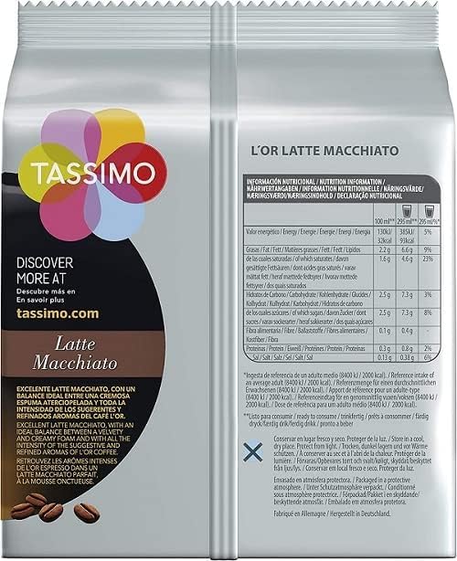 Tassimo L'OR Latte Macchiato Coffee Pods, 8 Servings