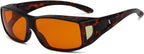 Eyekepper 100% Blue Light Reduction,Fitover Anti-Blue Blocking Computer Glasses Amber Lenses, Tortoise