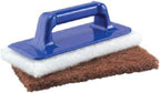 Tolco 280140 Hand Scrubber with 2 Pads, 9.25" Height, 2.5" Width, Blue/White/Brown