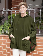 COOFANDY Unisex Casual Hooded Poncho Cape Cloak Fashion Coat Hoodie Pullover with Pocket