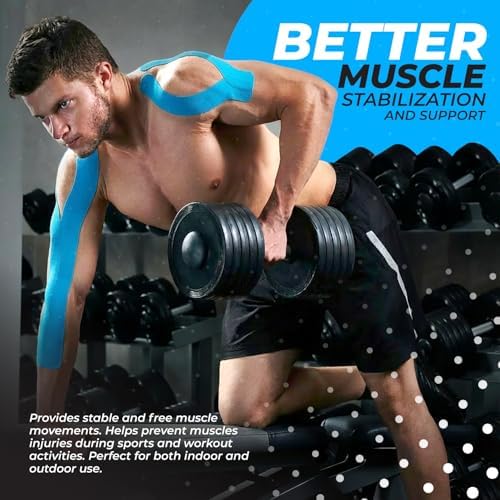 Kinesiology Tape Precut Strips - Synthetic Waterproof Athletic Tape for Muscle & Joint Support, Durable Reflective Sports Tape, Latex-Free, 25cm Strips, 20 PCS/Roll (Beige)