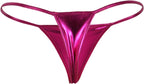 ohyeahlady Womens Sexy G-String Thongs Leather Bikini Panties Micro Underwear Low Rise T-Back Lingerie Underpants Plus Size