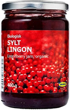 Ikea Sylt Lingon and ALLEMANSRATTEN Cream Sauce Bundle - Includes Ikea Sylt Lingon Lingonberry preserves, Super fruit (14.1 oz jar) and ALLEMANSRATTEN Cream Sauce Mix For Meatballs (28g - Pack of 3)