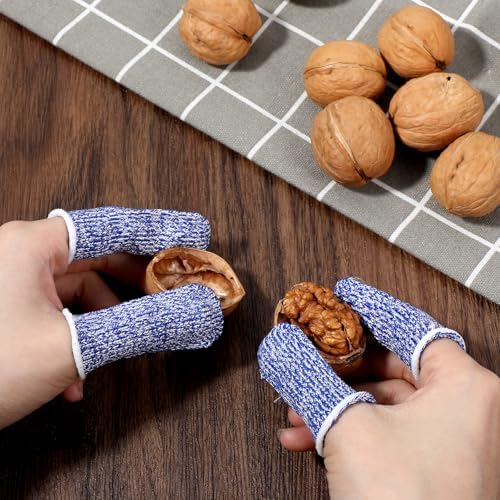 24PCS Finger Cut Resistant Protector Gloves Cots Breathable Reusable Durable Finger Sleeves Anti-Slip Thumb Fingertip Protection Gloves for Work Garden Kitchen Sculpture Grinding Stained Glass