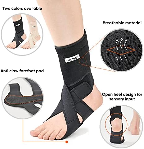 NEOFECT Drop Foot Brace - Adjustable AFO Ankle Brace for Walking & Stroke Recovery, Breathable Material for Ankle and Foot Support, Comfortable Design (Large/Right)