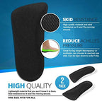 CALTO Half Elevator Insole for Men - 1/2 Inch Height Increase Taller Heel Lift Insert (2 Pack) Black