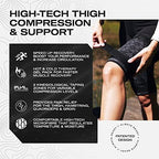 Always Ready, Thigh Compression Support Sleeve (2 Per Pack) with Hot & Cold Gel Pack for Hamstring & Quadricep Muscle Strains & Injury, Men & Women, Two Adjustable Compression Straps, Non-Slip (S)