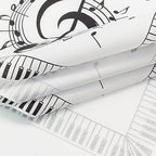 100 Count Disposable Paper Music Napkins 2 Ply Musical Notes Piano Keys Print Decorative Beverage Guest Luncheon Dinner Cocktail Napkins for Music Themed Party, 6.5X6.5 Inches Folded
