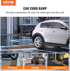 VEVOR Rubber Curb Ramps for Driveway, 2 Pack Threshold Bridge, 33069 lbs Load Capacity, 2.5" Rise, with Reflective Safety Strips, Ideal for Cars, RVs, Scooters and Motorcycles to Prevent Car Scraping
