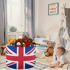 visesunny Collapsible Large Capacity Basket British Flag Clothes Toy Storage Hamper with Durable Cotton Handles Home Organizer Solution for Bathroom, Bedroom, Nursery, Laundry,Closet