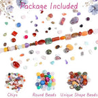 Beads for Jewelry Making, Mixed Bulk Natural Assorted Stone Beads for Crafts Bracelets Earrings Necklace, Semi Precious Gemstone Crystal Assortment Beads for Adults Women (0.5, Pounds)
