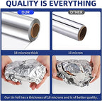 Aluminum Foil Wrap 75 Feet Long Heavy Duty Food Foil Wrap Kitchen Rap Suitable for Cooking, Roasting, Baking,BBQ and Family Parties (3 PACK)