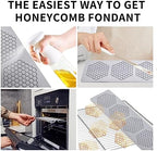 Honeycomb Molds Silicone (2 PCS) Jopgeey Tuile Fondant Molds with Hollow 3D Beehive Candy Lace Silicone Mold for Baking, Polymer Clay, Sugar Craft Dessert Cupcake Cake Decorating