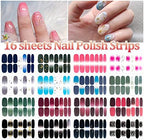 SILPECWEE 16 Sheets Nail Wraps for Women Gradient Star Moon Nail Polish Strips Gel Nail Strips Fingernail Stickers Self Adhesive Nail Polish Stickers for Girl Stick on Nails with 1pc File
