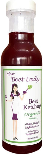 The Beet Lady Organic Beet Ketchup (Tomato Free) Nightshade Gluten and Dairy Free Non GMO