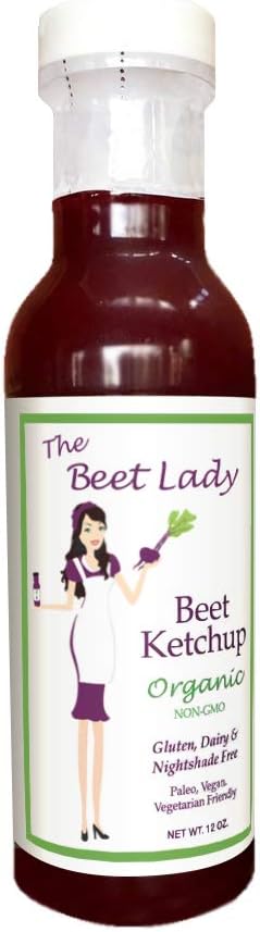 The Beet Lady Organic Beet Ketchup (Tomato Free) Nightshade Gluten and Dairy Free Non GMO