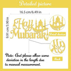 Hajj Mubarak Cake Topper Ramadan Mubarak Cake Decorations Happy Eid Muslim Islam Party Decor Eid Mubarak Festival Anniversary Party Decorstion Supplies Gold Glitter