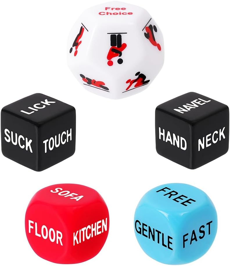 Romantic Naughty Dice Set for Adults Games, Date Night Dice Couples Gift, Fun Night Dating Games for Adult, Love Dice, Valentines Day Gifts for Her Him Men Women Anniversary Couples Black
