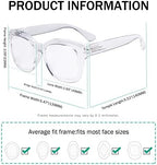 Eyekepper Oversized Reading Glasses - Retro Readers for Women Reading - Transparent Frame +2.25