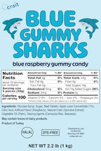 Gummy Sharks Bulk Bag Dye Free Candy, Halal Gummies Fruit Flavored Gummy Sharks 2.2 Pounds