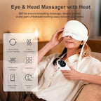 CXGRISE Head & Eye Massager with Heat, Head Massager for Forehead and Temple, Heated Mask Massager Scalp Stress Relax, Birthday Gifts for Women Men
