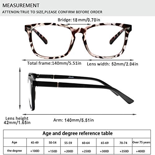 Henotin 4-Pack Blue Light Blocking Reading Glasses Women Men,Spring Hinge Computer Readers,Anti UV Ray Square Nerd Eyeglasses (4 pack Mix Color, 0.00, Diopters)