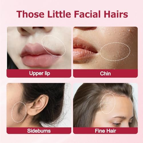 Painless Facial Hair Removal Cream for Upper Lip, Chin and Peach Fuzz - Women's Depilatory Cream Kit with Soothing Cream, Fast Acting 4-Min Formula Safe for Sensitive Skin,2.04 FL oz(Box of 1)