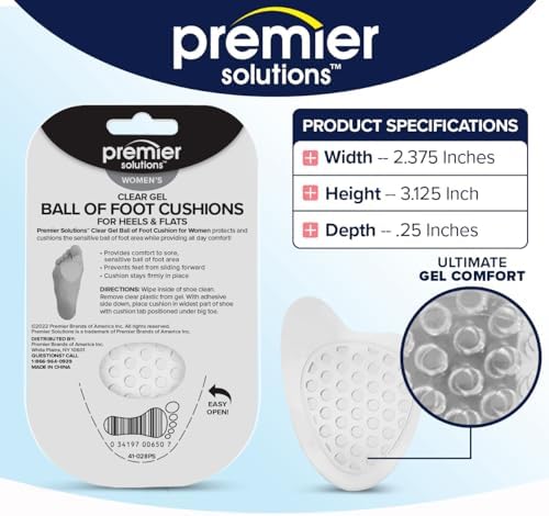 Clear Gel Ball of Foot Cushions, for Heels and Flats, 6 Count (3 Pairs)