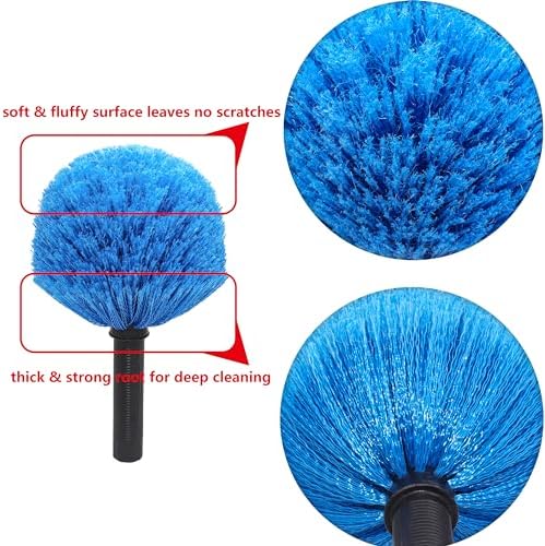 Twist-On Cobweb Duster Head, Soft Bristles Spider Web Duster Brush for Outdoor & Indoor Cleaning, Fits Standard 3/4 inch Threaded Poles