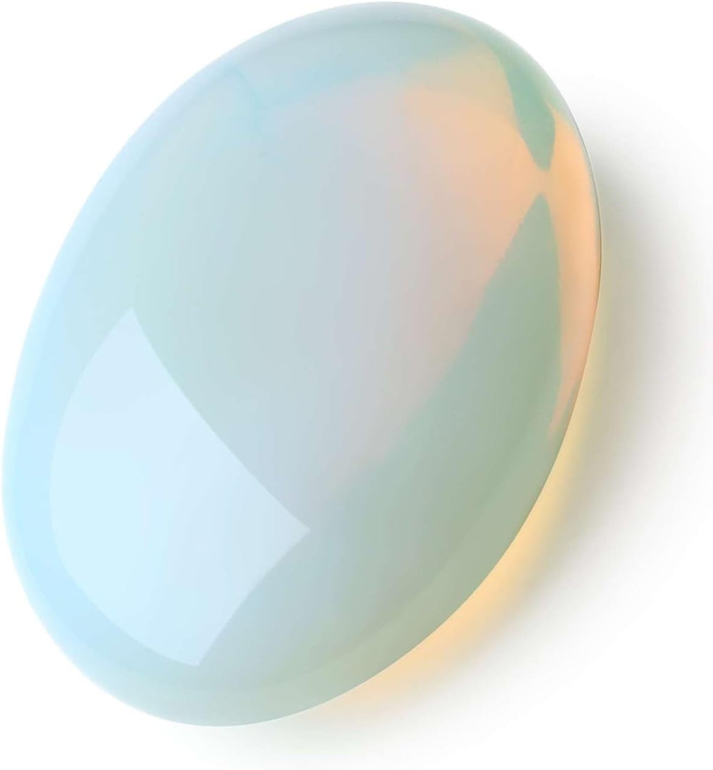LAIDANLA Opal 2.4" Large Palm Stone Healing Crystals Natural Gemstones Calming Effects Energy Balancing Reiki Polished Worry Stone Cleansing Protection Anxiety Stress Relief Therapy 1PC