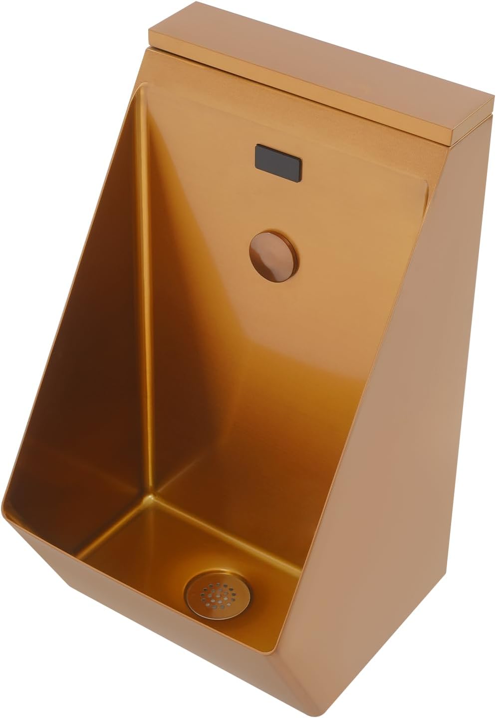 Automatic Sensor Urinal Wall Mounted, Men's Bathroom Urinal, Stainless Steel Urinal Anti-Splash & Odor-Proof, for Men Male Urinal for Home, Bar, Hotel (Rose Gold)