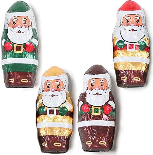 Madelaine Solid Premium Dark Chocolate Mini Santas - Christmas Candy, Holiday Treats - Individually Wrapped In Italian Foil Featuring Assorted Holiday Designs (1/2 LB)
