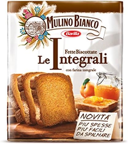 Mulino Bianco: " Le Integrali " Fette Biscottate 48 count - Rusks integrals. Italian Toast - 16.68 Oz (473g) Pack of 2