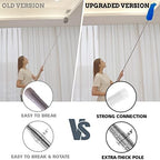 Upgraded Dusters for Cleaning (6pcs), Ceiling Fan Duster with 100" Thickened Extension Pole, Extendable Long Microfiber Duster for High Ceilings, Reusable & Washable Dusting Wand by OOSOFITT Blue
