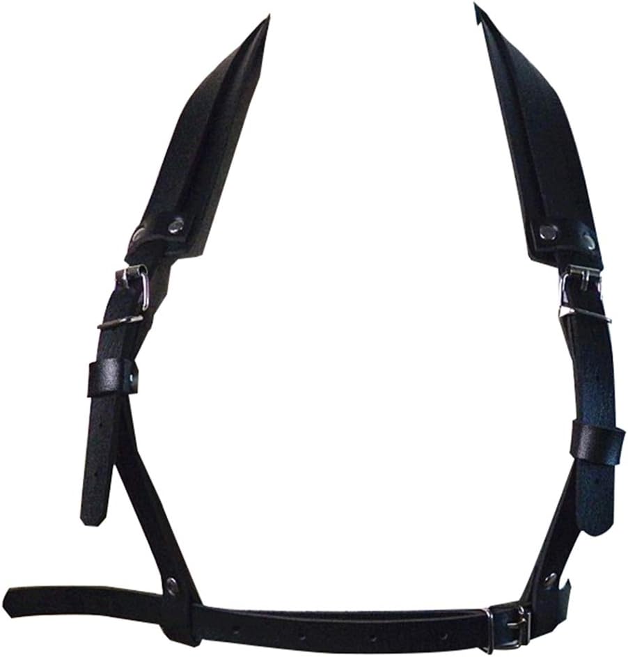 Men's Punk Faux Leather Body Chest Harness Belt with Metal O-rings Adjustable Buckle Straps Clubwear Costume