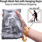 6-Pack Soap Pocket Exfoliating Soap Saver Pouch, Body Scrubber Rough Sponge Exfoliator for Bath or Shower, Gray Mesh Bar Soap Foam Lather Pouch
