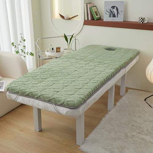 Sponge Massage Bed Pad with Face Hole Thicken Spa Massage Table Pad with Elastic Band Non-Slip Lash Bed Cushion Massage Table Topper Square Round Trapezoidal Head,Green(t)6cm,80 * 190cm(H)