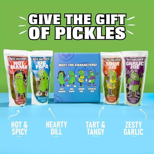 Van Holten's Pickles - Charismatic Characters Pickle-In-A-Pouch Gift Box - 4 Pack