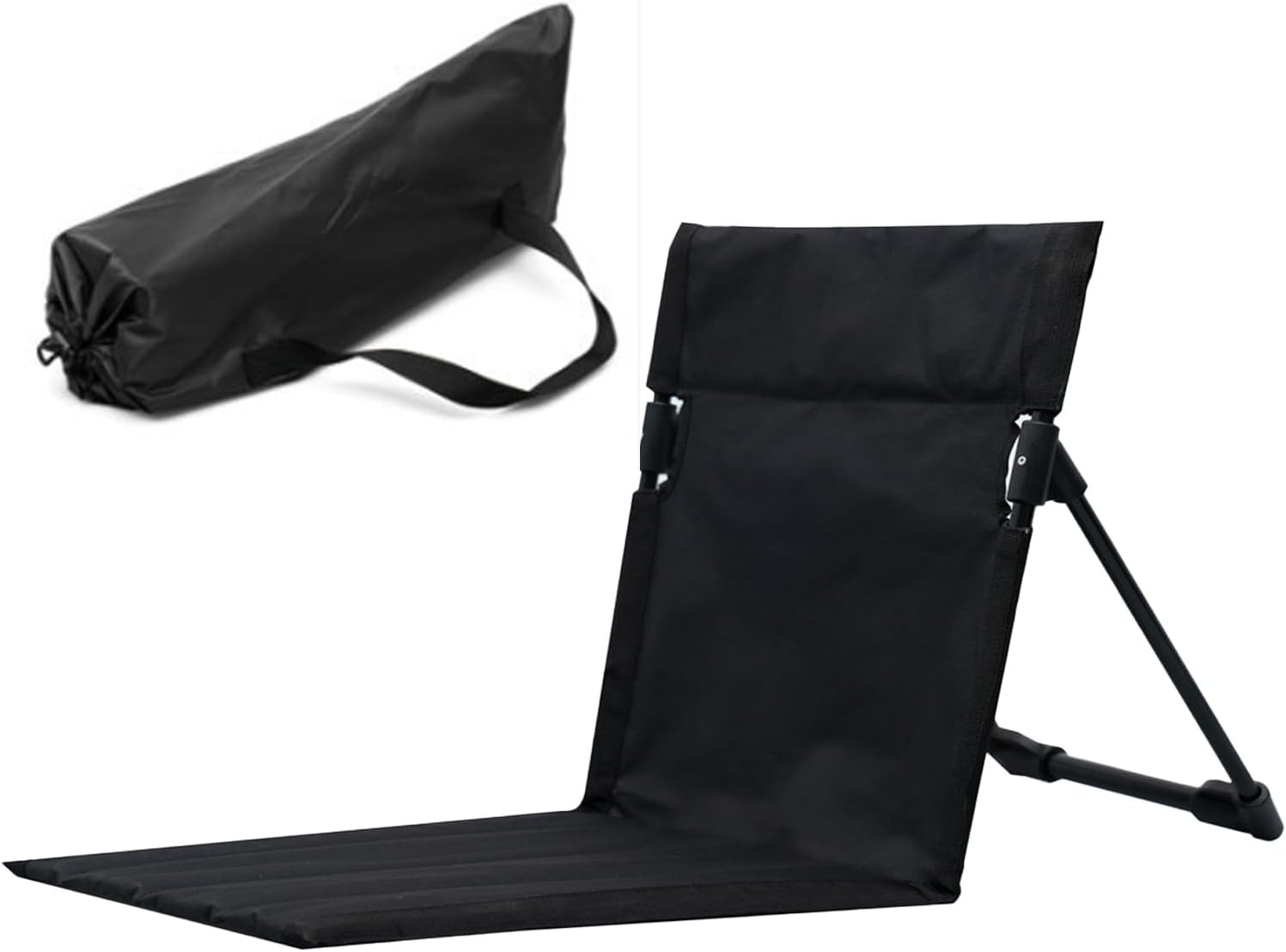 Camping Chairs Detachable Portable Chair Outdoor Lazy Chair Lightweight Folding Camping Chairs with Detachable Waterproof Cushion & Storage Bag Compact Portable Seat Black