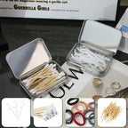 2Pack Bling Dental Floss Cases, Portable & Refillable Floss Pick Holders with Mirror, Gum Container Metal Tin Box Case for Q-tip,Cotton Swab (Bling Silver)