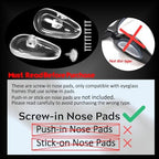Eyeglasses Nose Pads, TEKPREM Screw in Glasses Nose Pads Replacement Repair Tools Kit with 5 Pairs of Air Chamber Silicone Nose Pads,Screws,Screwdrivers,Tweezer & Cloth for Sunglasses (15mm)