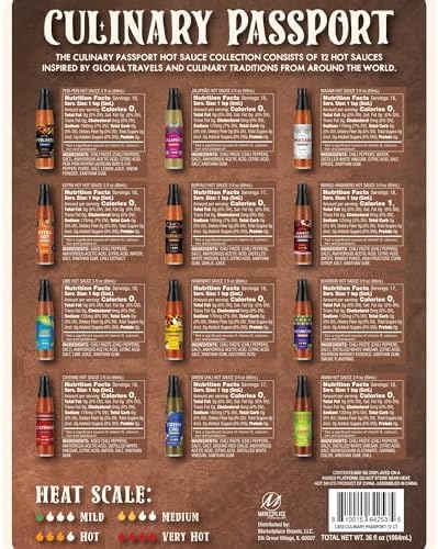 Culinary Passport Ultimate Hot Sauce Variety Pack - 12 Hot Sauce Bottles Gift Set