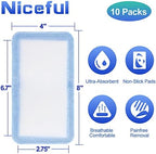 Super Absorbent Wound Dressing 4" x 8" (10 Pcs) – Non Stick Gauze Pads for Wound Care, Heavy Exudate Large Bandages for Pressure Ulcers, Bedsores, Diabetic Foot Ulcers