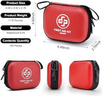 Mini First Aid Kit - 150 Piece Small Waterproof Hard Shell Medical Kit for Home, Car, Travel, Camping, Truck, Hiking, Sports, Office, Vehicle & Outdoor Emergencies- Small First Aid Medical Kit (Red)