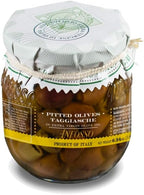 Anfosso Pitted Taggiasca Olives in Extra Virgin Olive Oil – Authentic Italian Delicacy - Glass Jar (180 g / 6.34 oz)