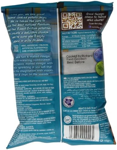 Burts Potato Chips Salt and Vinegar 40 g (Pack of 20)