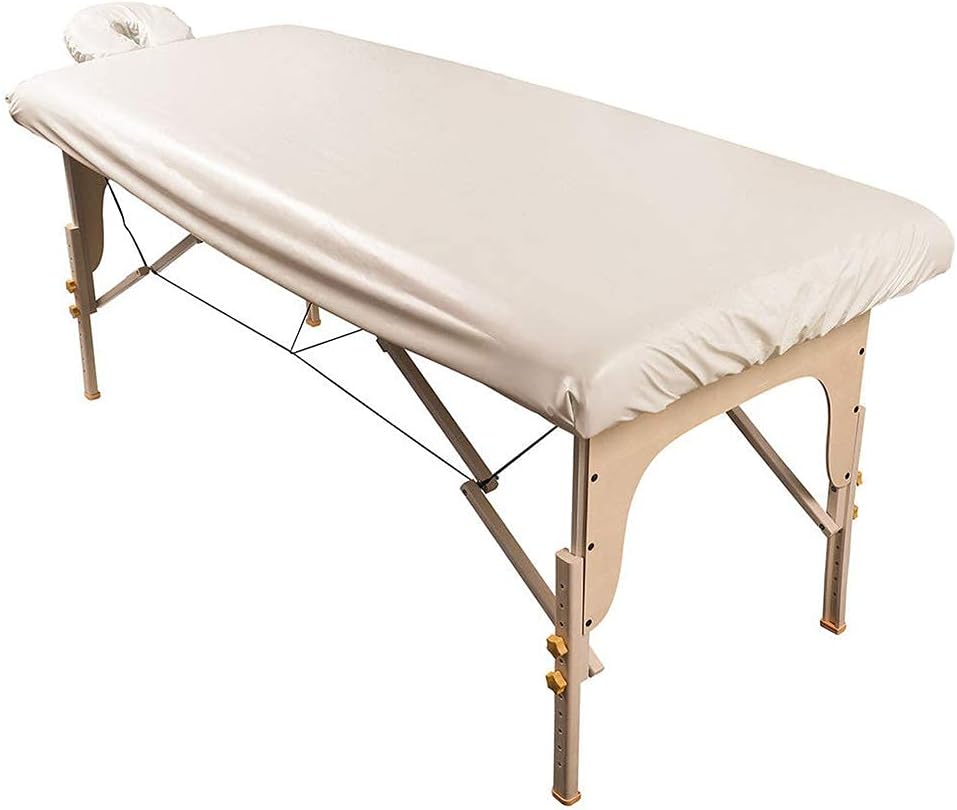 ForPro Professional Collection Waterproof Massage Table Cover, Protective Spa Treatment Sheet Set for Massage Tables, Machine Washable, includes Massage Fitted Sheet and Face Rest Cover, Natural