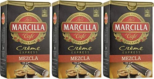 Marcilla Creme Express Mezcla (Mixed) Ground Coffee 250gr. Pack of 3 Units